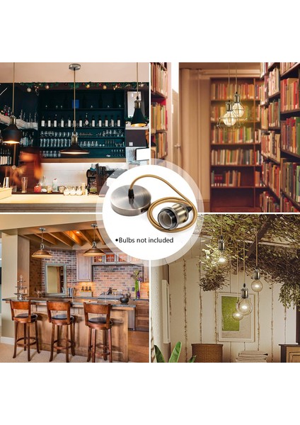 E27 Kablolu Metal Sarkıt, Tavan Aydınlatması Için Ayarlanabilir Örgülü Bronz Sarkıt Braketi (Bronz Bronz) (Yurt Dışından) indirimleri