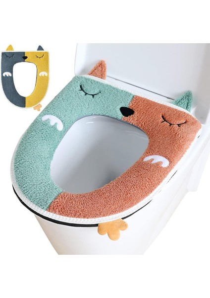 2 Adet Klozet Kapağı, Fermuarlı Evrensel Klozet Kapağı Yıkanabilir Klozet Kapağı Klozet Kapağı Kumaşı, Klozet Kapağı Minderleri (Yurt Dışından)