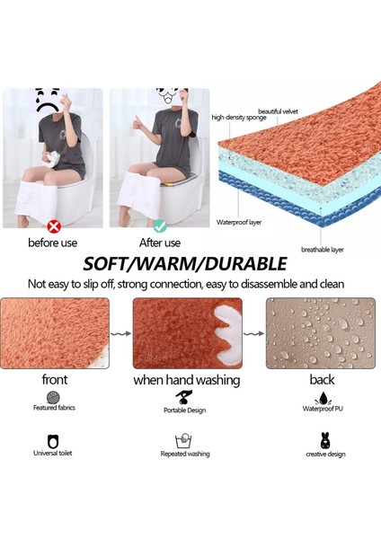 2 Adet Klozet Kapağı, Fermuarlı Evrensel Klozet Kapağı Yıkanabilir Klozet Kapağı Klozet Kapağı Kumaşı, Klozet Kapağı Minderleri (Yurt Dışından) modelleri