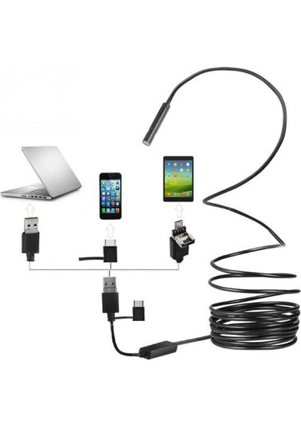 Kamera Endoskop 3'ü 1 Arada Usb/mikro Usb/tip-C Megapiksel Hd Endoskop Su Geçirmez Yarı Statik (Yurt Dışından) modelleri