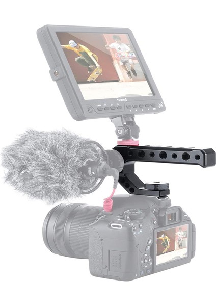 Evrensel Kamera Tutacağı, Çoklu 1/4'' ve 3/8'' Dişli Delikli ve Soğuk Ayakkabı Montajlı Kamera Tutacağı Harici Monitörler, Mikrofonlar Vb. Kurmak Için Uygundur. (Yurt Dışından) fırsatları