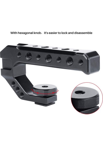 Evrensel Kamera Tutacağı, Çoklu 1/4'' ve 3/8'' Dişli Delikli ve Soğuk Ayakkabı Montajlı Kamera Tutacağı Harici Monitörler, Mikrofonlar Vb. Kurmak Için Uygundur. (Yurt Dışından) indirimleri