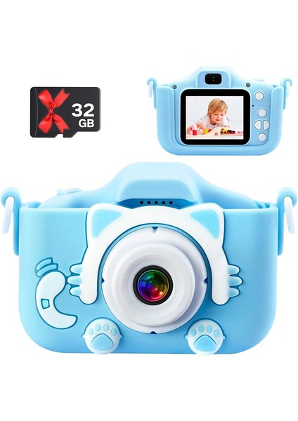 Çocuk Kamera Hd Dijital Çift Kamera Video Kamera Çocuk Selfie Video Kayıt Kamerası Hd Çizgi Film Video Çocuk Dijital Kamera Küçük Slr Çift Kamera Mini Oyuncak Kamera (Yurt Dışından)