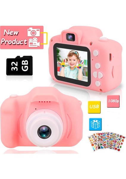 Çocuk Kamerası, Dijital Kamera Selfie Kamerası Çocuk Kamera Oyunu Çok Işlevli, 2,0 Inç Ekran, 1080P Hd, 32GB Sd Kart Ile, 4-10 Yaş Erkek ve Kız Çocuklar Için Oyuncak Hediye (Yurt Dışından) modelleri