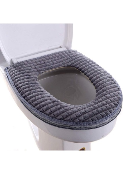 1 Adet Tuvalet Minderi, Klozet Kapağı, Peluş Kumaş, Fermuarlı Tasarım, Her Türlü Tuvalete Uygun, Kalın ve Sıcak, 43CM Uzunluğunda, 37CM Genişliğinde, Gri (Yurt Dışından)
