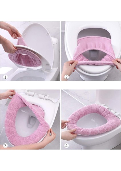 1'li Set Banyo Için Yumuşak Yıkanabilir Polar Klozet Kapağı, Yeşil (Yurt Dışından) modelleri