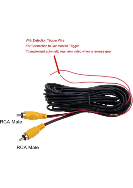 6m 20FT Video Kablosu Uzatma Rca Jak Kablosu Fono Fişli Konnektör Fişi Geri Vites Araba Algılama Teli Kırmızı (Yurt Dışından) modelleri