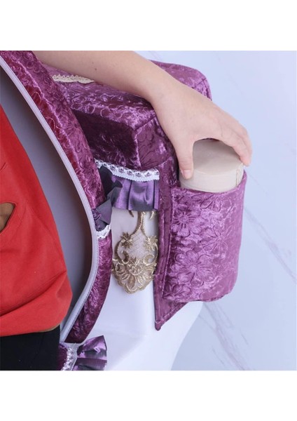 3'lü Peluş Klozet Kapağı Seti Dantelli Klozet Kapağı Sıcak ve Yumuşak Evrensel Banyo Klozet Minderi (Pembe) (Yurt Dışından) modelleri