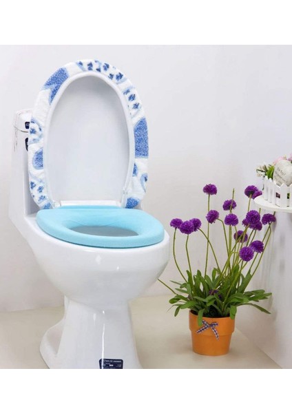 2'li Klozet Kapağı Seti, Banyo Için, Yumuşak ve Sıcak Tutan Paspas, Yıkanabilir (Mavi) (Yurt Dışından) fiyatları