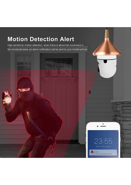 Kamera E27 Ampul Kamera, 2.4ghz Wifi Özellikli 1080P Güvenlik Kamera Sistemi, 360 Gra (Yurt Dışından) modelleri