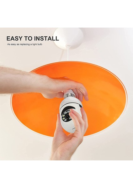 Kamera E27 Ampul Kamera, 2.4ghz Wifi Özellikli 1080P Güvenlik Kamera Sistemi, 360 Gra (Yurt Dışından) fırsatları