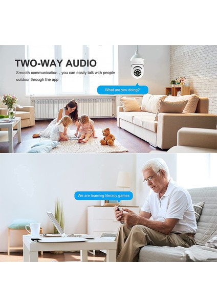 Kamera E27 Ampul Kamera, 2.4ghz Wifi Özellikli 1080P Güvenlik Kamera Sistemi, 360 Gra (Yurt Dışından) indirimleri