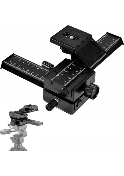 4 Yönlü Makro Odaklama Rayı 3D Ayar Kaydırıcısı 1/4 "vida Delikli Dijital Kamera Için Yakın Çekim Makro Kaydırıcısı (Yurt Dışından)
