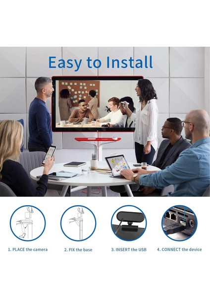 Kamera 1080P Mikrofonlu Web Kamerası, Full Hd, Çoklu Uyumlu Web Kamerası Mikrofonları, Streamin (Yurt Dışından) indirimleri
