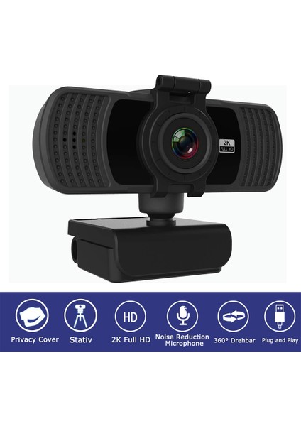 Kamera Web Kamerası, Mikrofonlu, Web Kamerası 1080P Full Hd, USB Sabit Odaklı Web Kamerası, Bilgisayar (Yurt Dışından) fiyatları