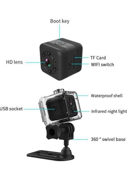 Kamera Kablosuz Video Kamera, 1080P Vücut Kamerası, Aksiyon Kamerası, Güvenliği Dönüştürür (Yurt Dışından) modelleri