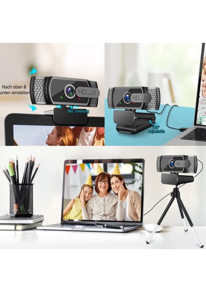 Kamera HD1080P Mikrofonlu Web Kamerası, Otomatik Işık Düzeltme, Ab'li USB Pc Web Kamerası (Yurt Dışından) fiyatları