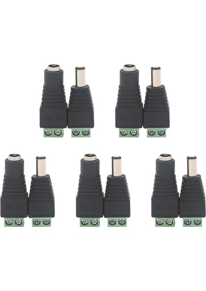 Kamera 10 Paket 5.5mm 2.1mm Dc 12V Erkek ve Dişi Güç Konektörü Fişi (Yurt Dışından) fiyatları
