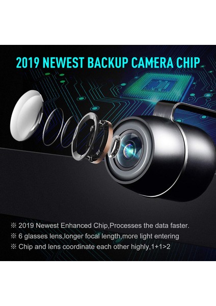 Kamera Arka Görüş Kamerası, 149 Derece Geniş Açı Evrensel Araç Ön/yan/geri Görüş Kamerası (Yurt Dışından)