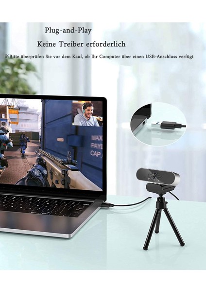 Kamera 1080P Profesyonel Hd Web Kamerası, Mikrofonlu Stereo 110° Geniş Açı Göz Koruması (Yurt Dışından) indirimleri
