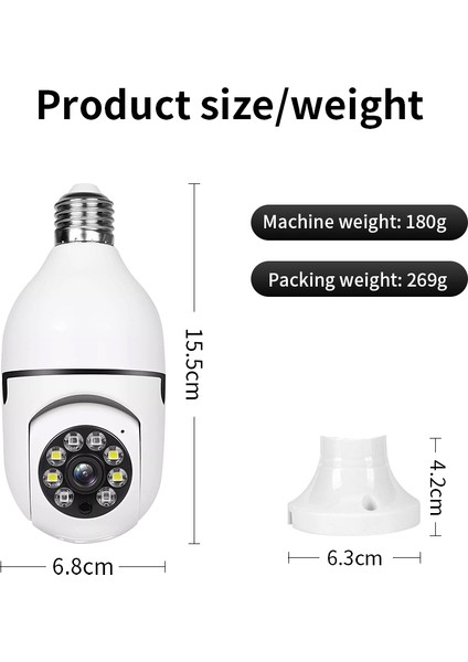 Kamera Ampul Kamera Wifi Dış Mekan 360 Derece Panorama Akıllı Ev (Yurt Dışından) fiyatları