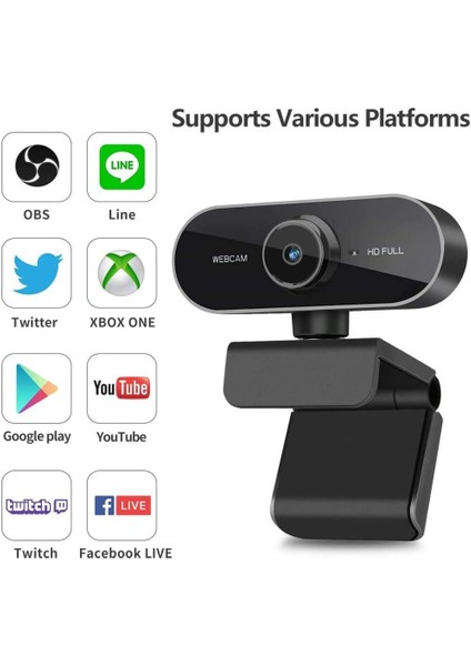 Kamera Full Hd 1080P Web Kamerası Stereo Mikrofonlu Görüntülü Sohbet ve Kayıt Için Pc Kamerası (Yurt Dışından) fırsatları