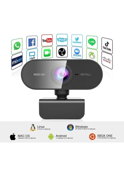 Kamera Full Hd 1080P Web Kamerası Stereo Mikrofonlu Görüntülü Sohbet ve Kayıt Için Pc Kamerası (Yurt Dışından) indirimleri