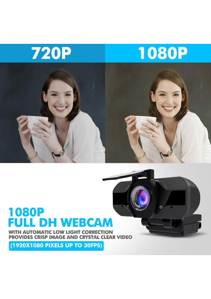 Kamera USB Web Kamerası 1080P Kapaklı Web Kamerası Pc Masaüstü Dizüstü Bilgisayar Akışı Webc Için (Yurt Dışından) indirimleri