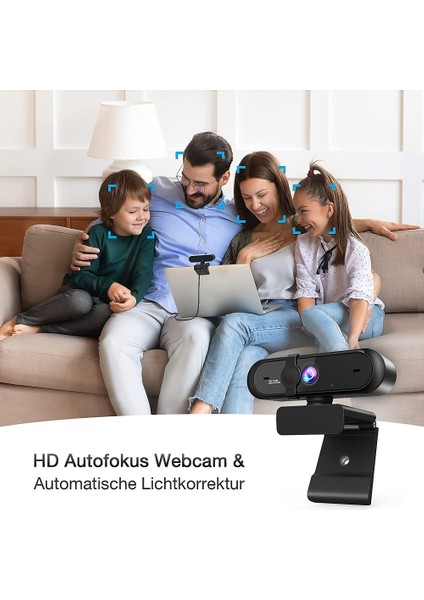 Kamera Full Hd Web Kamerası, Pc Için Gizlilik Ekranlı USB 1080P Web Kamerası, Otomatik Odaklama Web Kamerası (Yurt Dışından) fırsatları