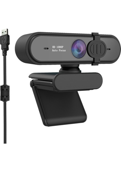Kamera Full Hd Web Kamerası USB 1080P Web Kamerası, Pc Otomatik Odaklama Web Kamerası Için Gizlilik Ekranı ile (Yurt Dışından)