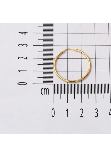 Altın Halka Küpe 14 Ayar 2,5 Cm. Çaplı