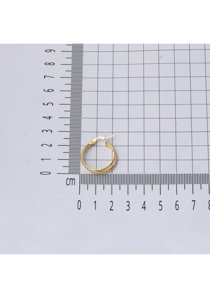 14 Ayar 2,5 Cm. Çaplı Ikili Halka Küpe Altın indirimleri