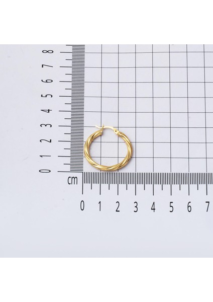 Izmir Halka Altın Küpe 14 Ayar 3 Cm. Çaplı indirimleri