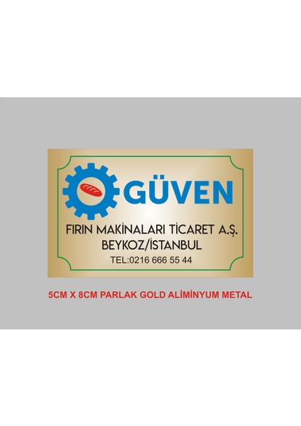 Aliminyum Parlak Yüzeyli Metal Etiket 5cm*8cm 10 Adet , Asansör Etiketi , Makina Etiketi