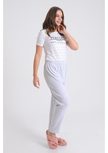 Pınkmark Kadın Beli Lastikli Rahat Kesim Pamuklu Battal Büyük Beden Pijama Altı  PMPT25695