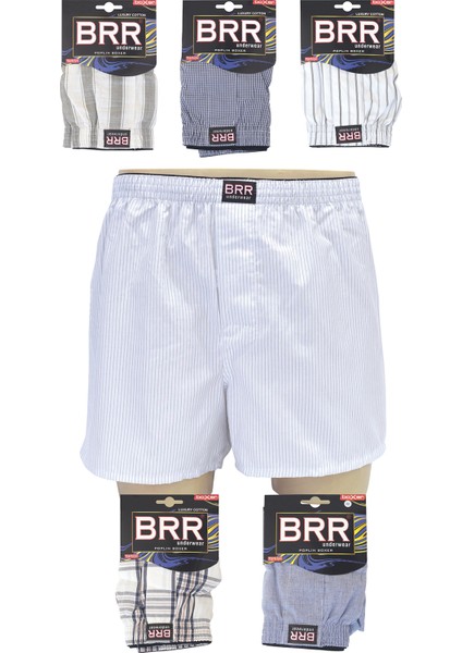 Karışık Renk 6’lu Paket Pamuklu Poplin Boxer Şort