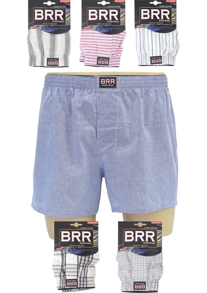 Karışık Renk 6’lu Paket Pamuklu Poplin Boxer Şort