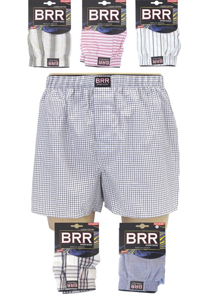 Karışık Renk 6’lu Paket Pamuklu Poplin Boxer Şort