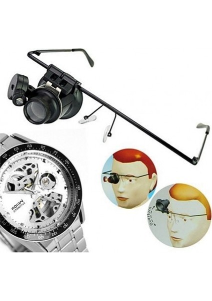 Tekli Lup Büyüteç Işıklı Gözlük Büyüteç