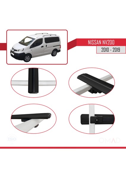 Nissan NV200 2010-2019 Arası ile Uyumlu Basıc Ara Atkı Tavan Barı Siyah indirimleri