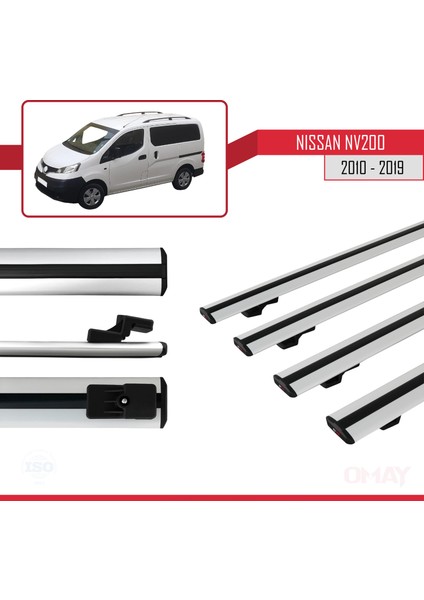 Nissan NV200 2010-2019 Arası ile Uyumlu Basıc Ara Atkı Tavan Barı Gri 4 Adet Bar fırsatları