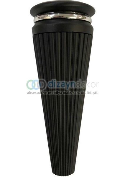 Çizgili Dolap Ayağı Mat Siyah 18 cm