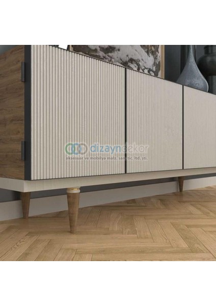Çizgili Dolap Ayağı Mat Siyah 18 cm modelleri