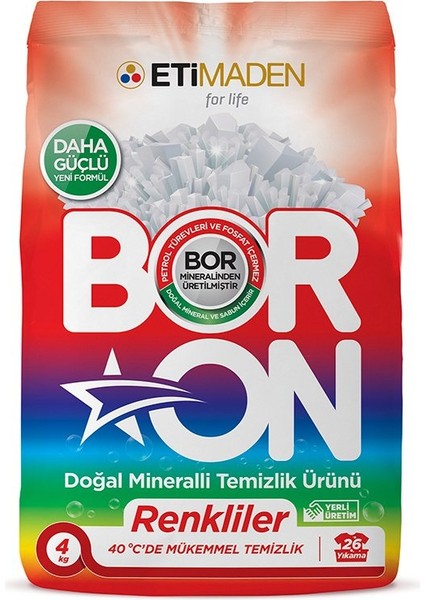 Doğal Mineralli Toz Temizlik Ürünü Renkliler 2 Adet + Boron Sıvı Elde Bulaşık 2 Adet