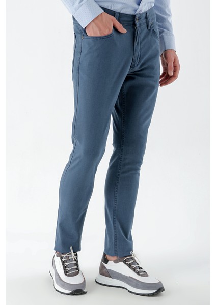 Erkek Marine Zena Pamuk 5 Cep Slim Fit Jean Pantolon