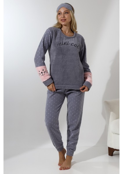 Fawn 3012 Peluş Welsoft Polar Kışlık Yumoş Kadın Pijama Takımı modelleri