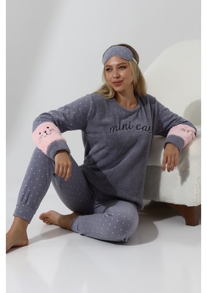 Fawn 3012 Peluş Welsoft Polar Kışlık Yumoş Kadın Pijama Takımı indirimleri