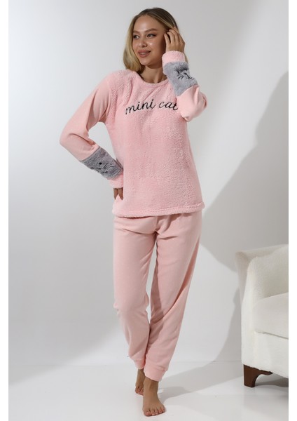 Fawn 3012 Peluş Welsoft Polar Kışlık Yumoş Kadın Pijama Takımı