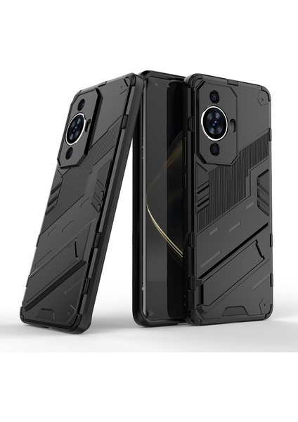 Vivo Y36 Matrix Serisi Armor Standlı Perfect Koruma Kılıf - Siyah AL3416