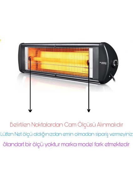 50 cm Montajlı Infrared Ufo Isıtıcı Elektrikli Soba Camı Porselen Başlıklı 23 Mm5